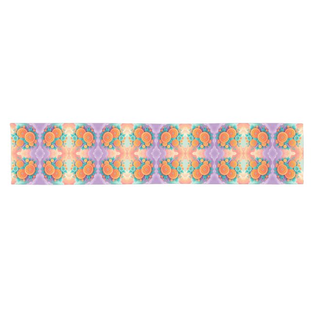 Colorful oranges short table runner (Horizontal)