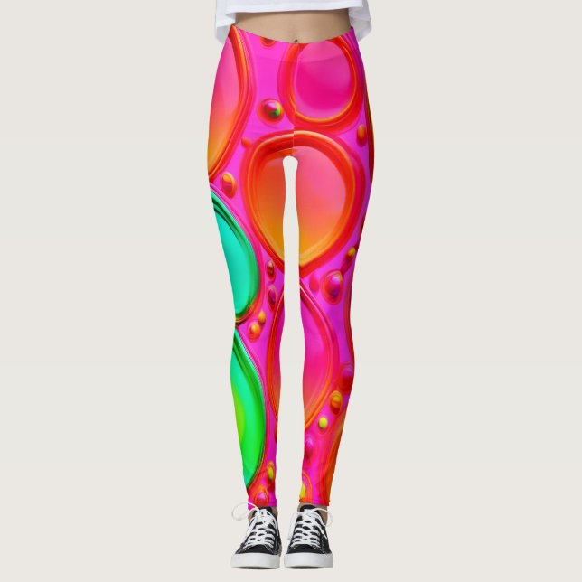 Colorful Orb Abstract Art Leggings (Front)