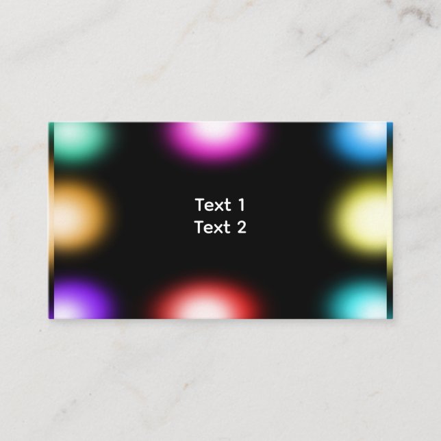 Colorful Orbs on Black Business Card (Front)