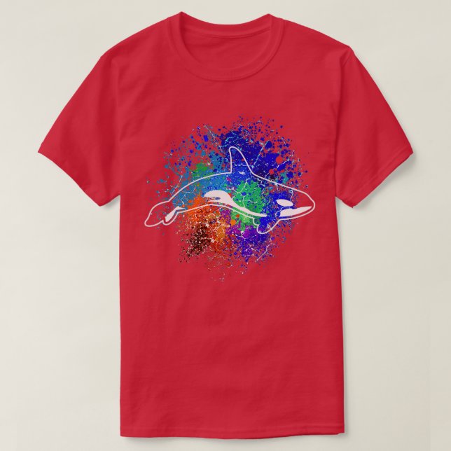 Colorful orca killer whale T-Shirt (Design Front)