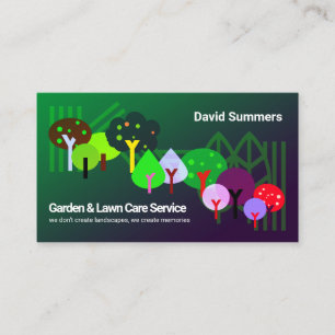 Colorful Orchard Trees Leaf Landscape Lawn Care Business Card