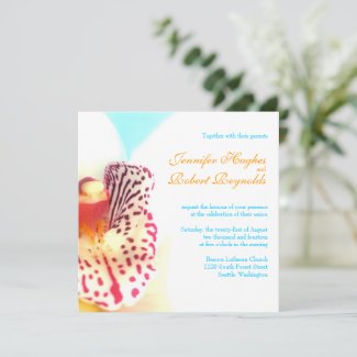Colorful Orchid Wedding Invitation
