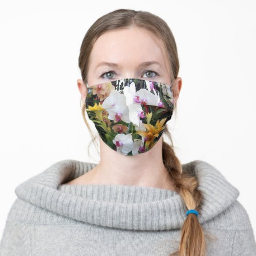 Colorful Orchids Adult Cloth Face Mask