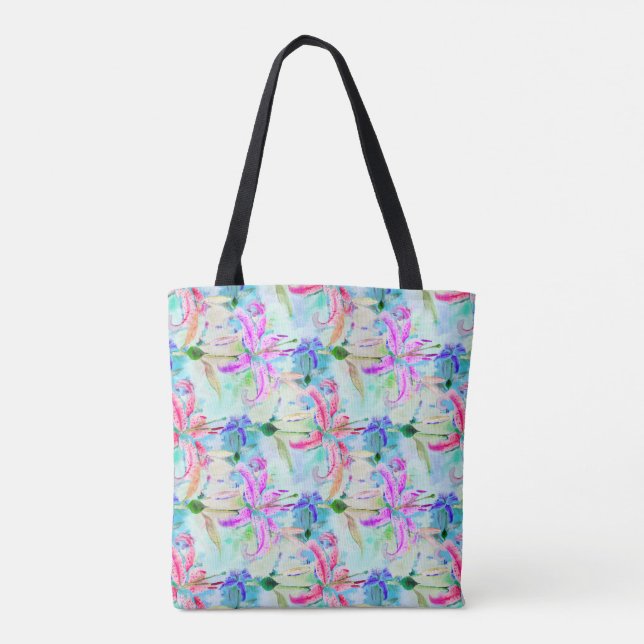 Colorful Orchids  Tote Bag (Back)
