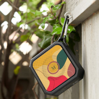 Colorful organic abstract shapes custom monogram bluetooth speaker