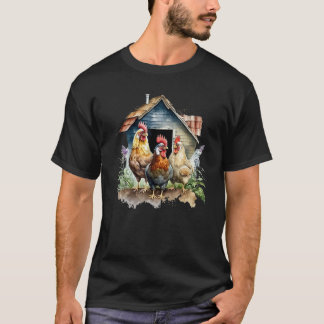 Colorful Organic Farm Chicken House Nr 5 T-Shirt