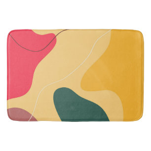Colorful organic shapes abstract background bath mat