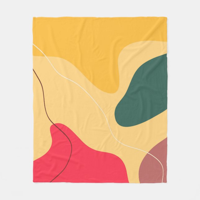 Colorful organic shapes abstract background fleece blanket (Front)