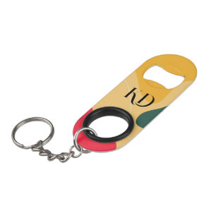 Colorful organic shapes abstract background keychain bottle opener