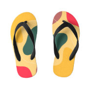 Colorful Organic Shapes Abstract Background Kid's Flip Flops at Zazzle