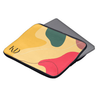 Colorful organic shapes abstract background laptop sleeve