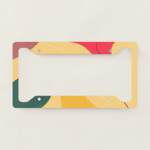 Colorful organic shapes abstract background license plate frame