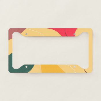 Colorful Organic Shapes Abstract Background License Plate Frame by artOnWear at Zazzle