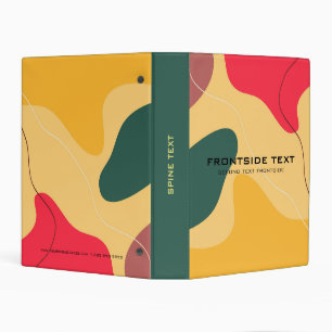 Colorful organic shapes abstract background mini binder