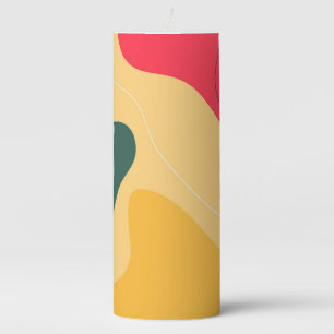 Colorful organic shapes abstract background pillar candle