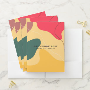 Colorful organic shapes abstract background pocket folder