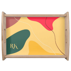 Colorful organic shapes abstract background serving tray