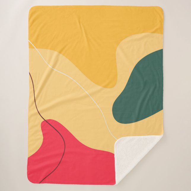 Colorful organic shapes abstract background sherpa blanket (Front)