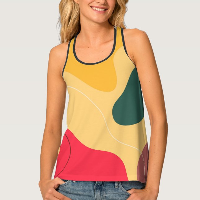 Colorful organic shapes abstract background tank top (Front)