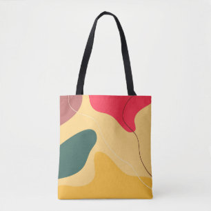 Colorful organic shapes abstract background tote bag