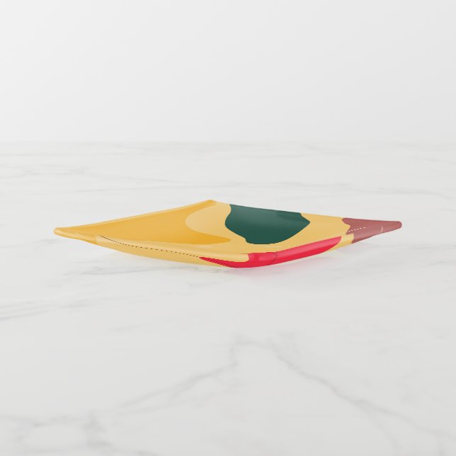 Colorful organic shapes abstract background trinke trinket tray (Angled)