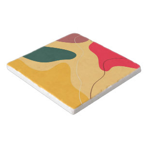 Colorful organic shapes abstract background trivet