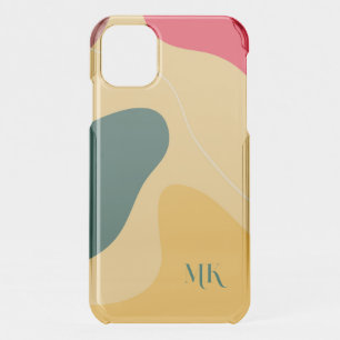 Colorful organic shapes abstract background iPhone 11 case