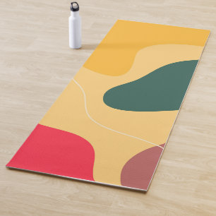 Colorful organic shapes abstract background yoga mat