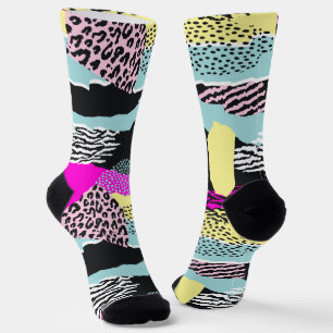 Colorful organic shapes fashion pattern socks