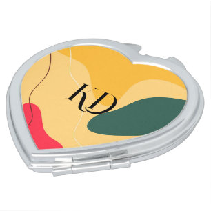 Colorful organic shapes modern abstract background compact mirror