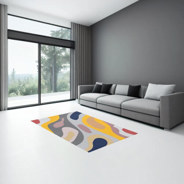 Colorful organic shapes modern composition rug (Insitu (Indoor 3))