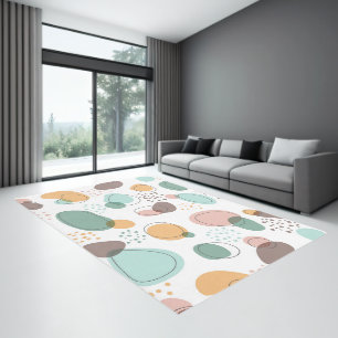 Colorful organic shapes pattern rug