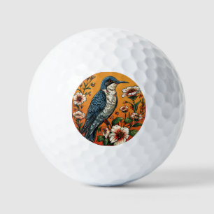 Colorful Oriental cuckoo Bird Golf Balls