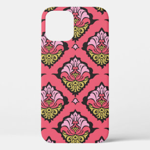 Colorful oriental damask ornament floral seamless iPhone 12 case