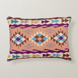 Colorful Oriental Kilim Rug Accent Pillow