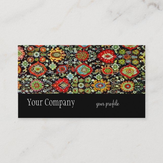 Colorful Oriental Rug design Business Card (Front)