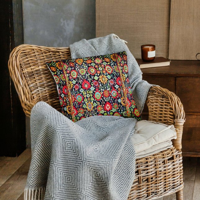 Colorful Oriental Rug look Throw Pillow (Creator Uploaded)