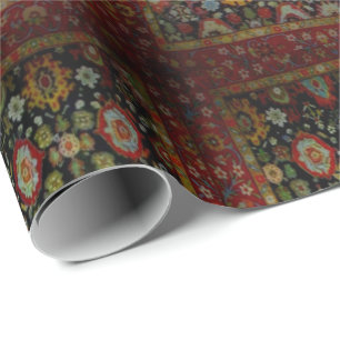 Colorful Oriental Rug look Wrapping Paper