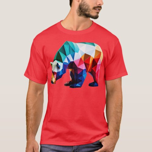 Colorful Origami Bear A Playful and Fun Paper Craf T_Shirt
