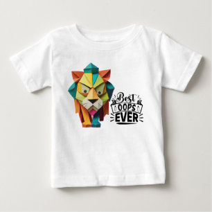 Colorful Origami Lion Artwork design Baby T-Shirt