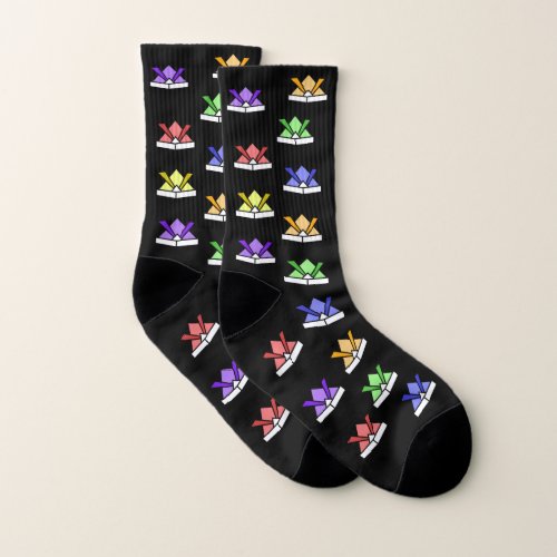 Colorful Origami Samurai helmets Socks