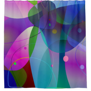 Colorful original abstract art shower curtain