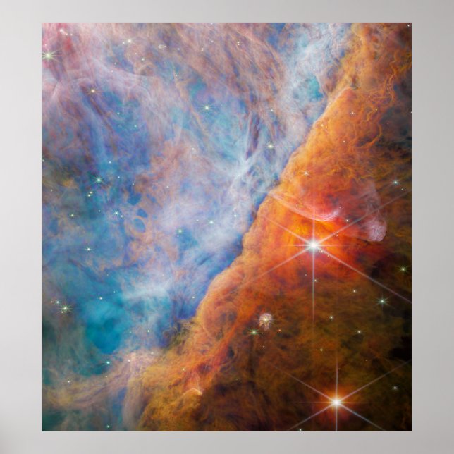 Colorful Orion Bar | Orion Nebula | JWST Poster (Front)