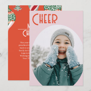 Colorful Ornament Christmas Cheer Holiday Card