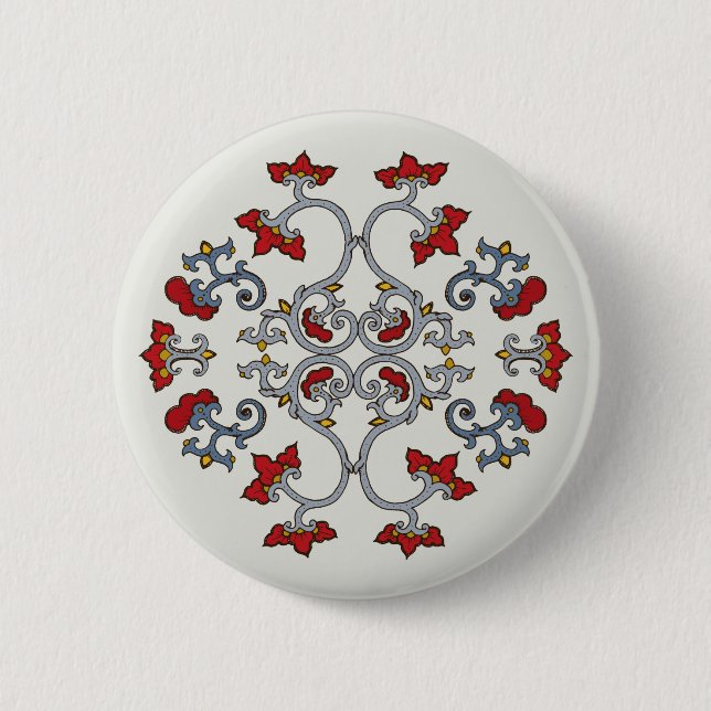 Colorful Ornament Pattern Button (Front)