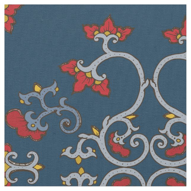 Colorful Ornament Pattern Fabric (Close Up)