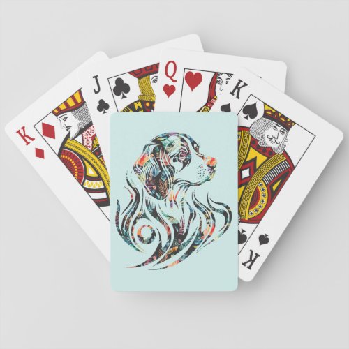 Colorful Ornamental Dog Logo Beagle Breed Playing Cards