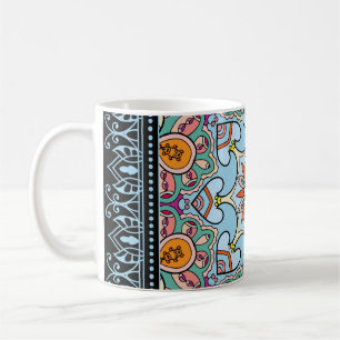 Colorful ornamental doodle: symmetric pattern. coffee mug