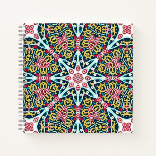 Colorful Ornamental Rosette Mandala Art Notebook