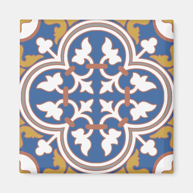 Colorful Ornamental Tile Pattern Magnet (Front)